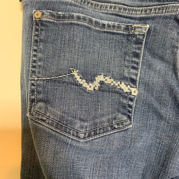 7 For All Mankind Bling Pocket Boot Cut Jeans - Picture 3 of 7